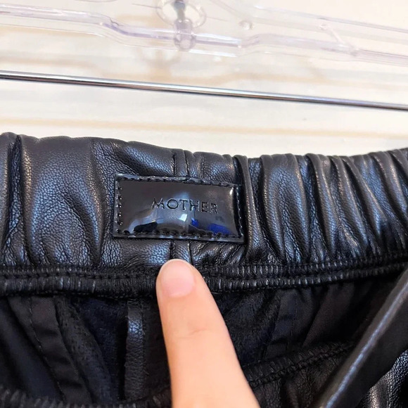 Mother Skippety Ankle Black Faux Vegan Leather Classic Straight Leg Pants Small - Picture 5 of 12
